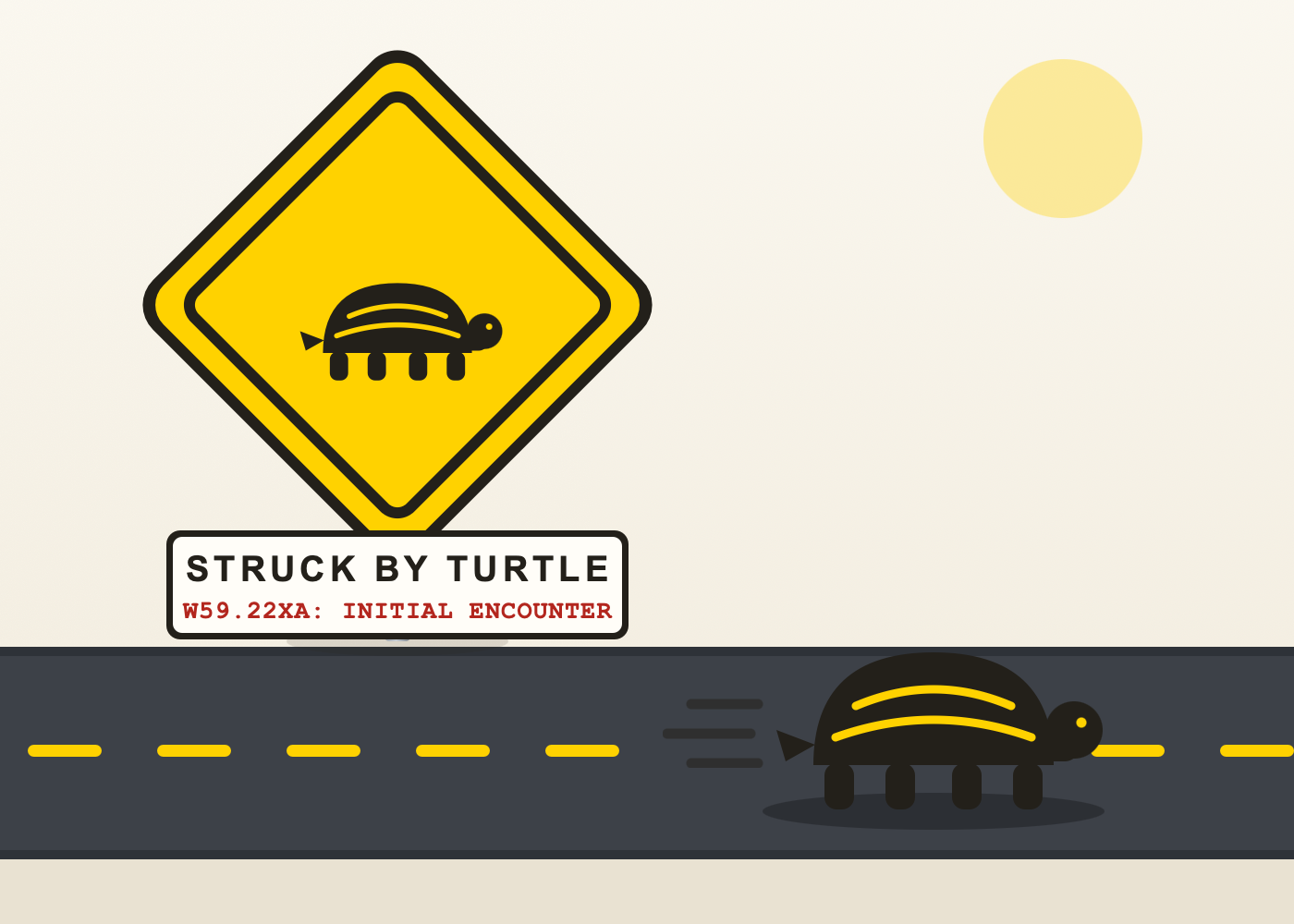 Struck by Turtle illustration